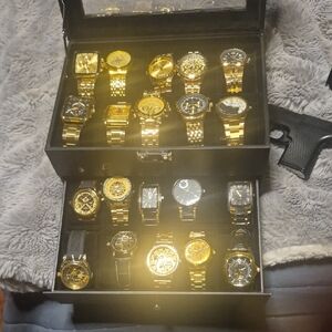 Multiples Gold and Black Men's Watch Set